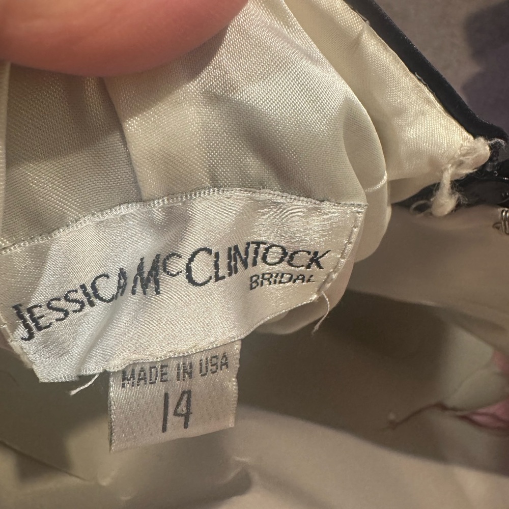 Vintage Jessica McClintock Strapless Black Satin Prom Gown - Picture 8 of 8